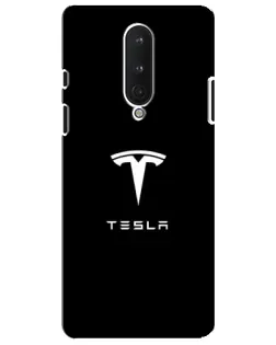 Чохол для OnePlus 8 з картинкою «Tesla White Logo»