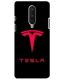 Чохол для OnePlus 8 з картинкою «Tesla Red Logo»