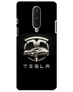 Чохол для OnePlus 8 з картинкою «Tesla — срібне авто»