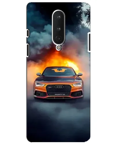 Чохол для OnePlus 8 з картинкою «Audi у вогняному диму»