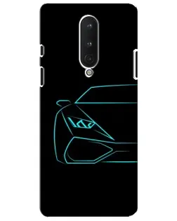 Чохол для OnePlus 8 з картинкою «Блакитний силует Lamborghini»