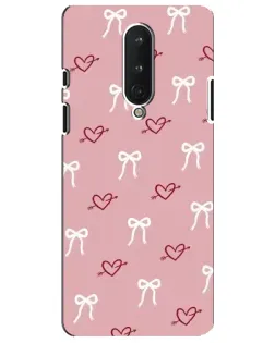Чехол для OnePlus 8 с картинкой «Сердца и банты»