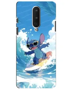 Чехол для OnePlus 8 с картинкой «Стич на волне»