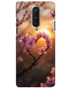 Чехол для OnePlus 8 с картинкой «Розовый цвет сердце на фоне заката» Чехол для OnePlus 8 с картинкой «Розовый цвет сердце на фоне заката»
