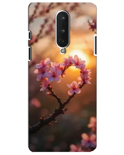 Чехол для OnePlus 8 с картинкой «Розовый цвет сердце на фоне заката» Чехол для OnePlus 8 с картинкой «Розовый цвет сердце на фоне заката»