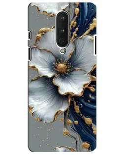 Чехол для OnePlus 8 с картинкой «Белый цветок и золотой флюид» Чехол для OnePlus 8 с картинкой «Белый цветок и золотой флюид»