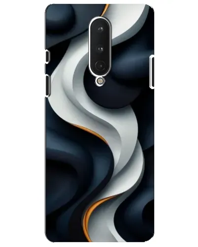 Чехол для OnePlus 8 с картинкой «Объемные черно-белые ленты» Чехол для OnePlus 8 с картинкой «Объемные черно-белые ленты»