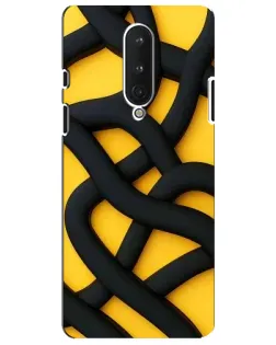 Чехол для OnePlus 8 с картинкой «Черное желтое переплетение»