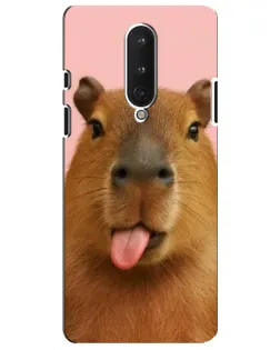 Чохол для OnePlus 8 з картинкою «Капібара з язиком»