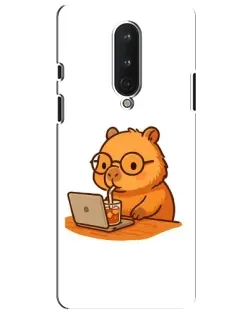 Чохол для OnePlus 8 з картинкою «Капібара з ноутбуком»