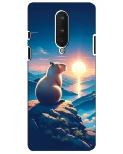 Чохол для OnePlus 8 з картинкою «Захід сонця з капібарою»