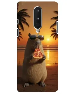 Чохол для OnePlus 8 з картинкою «Капібара з піцою»