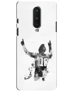 Чохол для OnePlus 8 з картинкою «Чорно-білий силует Мессі»