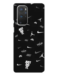 Чехол для OnePlus 9 Pro с картинкой «Nike Black Pattern»