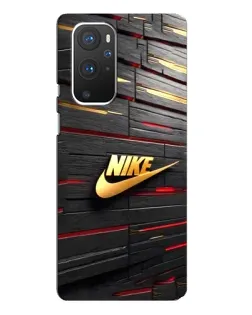 Чехол для OnePlus 9 Pro с картинкой «Золотой Nike на металле»