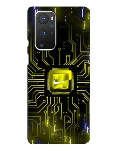 Чехол для OnePlus 9 Pro с картинкой «Nike — золотая искра»