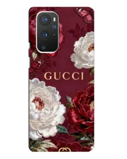 Чохол для OnePlus 9 Pro з картинкою «Gucci — бордові троянди»