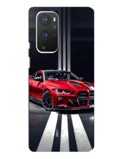 Чехол для OnePlus 9 Pro с картинкой «Красная BMW на дороге»