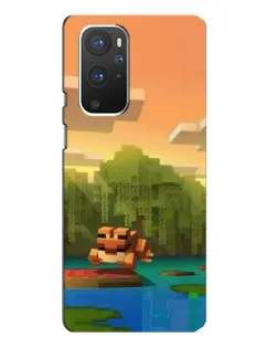 Чехол для OnePlus 9 Pro с картинкой «Майнкрафт закат солнца»