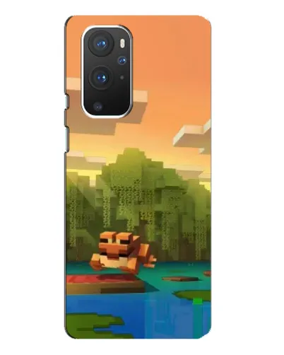 Чехол для OnePlus 9 Pro с картинкой «Майнкрафт закат солнца»