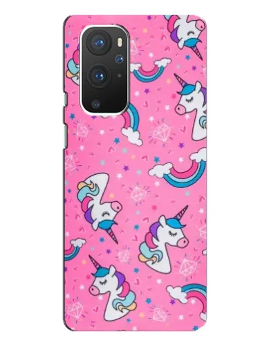 Чохол для OnePlus 9 Pro з картинкою «Unicorn паттерн рожевий»