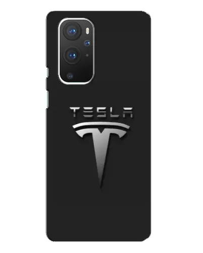 Чехол для OnePlus 9 Pro с картинкой «Стальной логотип Tesla»