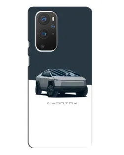 Чехол для OnePlus 9 Pro с картинкой «Серебристый Cybertruck Tesla»