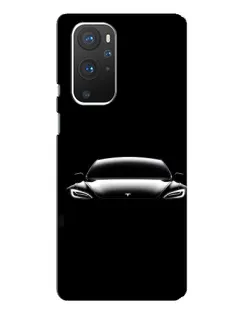 Чехол для OnePlus 9 Pro с картинкой «Фары Tesla Night»