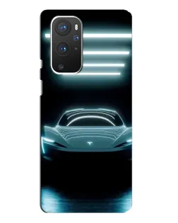 Чехол для OnePlus 9 Pro с картинкой «Tesla в неоне»
