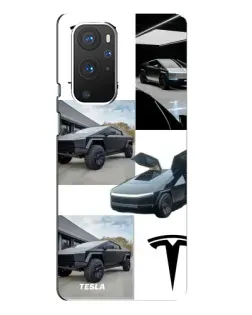 Чехол для OnePlus 9 Pro с картинкой «Коллаж Cybertruck Tesla»