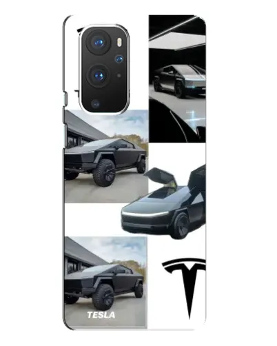 Чехол для OnePlus 9 Pro с картинкой «Коллаж Cybertruck Tesla»