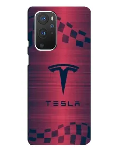 Чехол для OnePlus 9 Pro с картинкой «Тесла красный карбон»