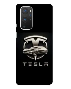 Чехол для OnePlus 9 Pro с картинкой «Tesla — серебристое авто»