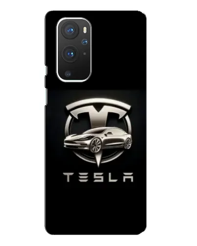 Чехол для OnePlus 9 Pro с картинкой «Tesla — серебристое авто»