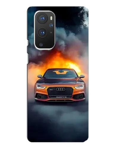 Чехол для OnePlus 9 Pro с картинкой «Audi в огненном дыму»