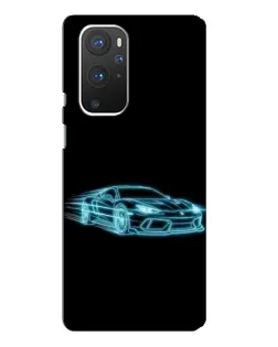 Чехол для OnePlus 9 Pro с картинкой «Неоновый контур Lamborghini»