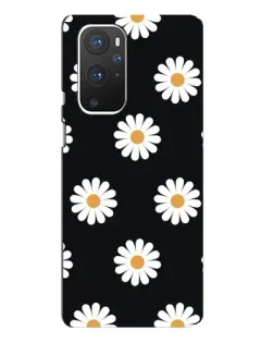 Чехол для OnePlus 9 Pro с картинкой «Ромашки на черном»