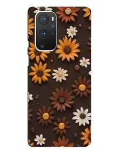 Чехол для OnePlus 9 Pro с картинкой «Узор из маленьких подсолнухов»