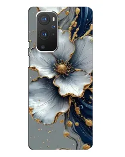 Чехол для OnePlus 9 Pro с картинкой «Белый цветок и золотой флюид»