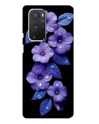 Чехол для OnePlus 9 Pro с картинкой «Фиолетовые цветы с росою»