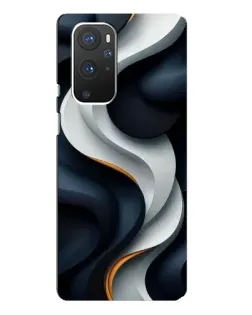 Чехол для OnePlus 9 Pro с картинкой «Объемные черно-белые ленты» Чехол для OnePlus 9 Pro с картинкой «Объемные черно-белые ленты»