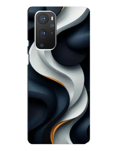 Чехол для OnePlus 9 Pro с картинкой «Объемные черно-белые ленты»