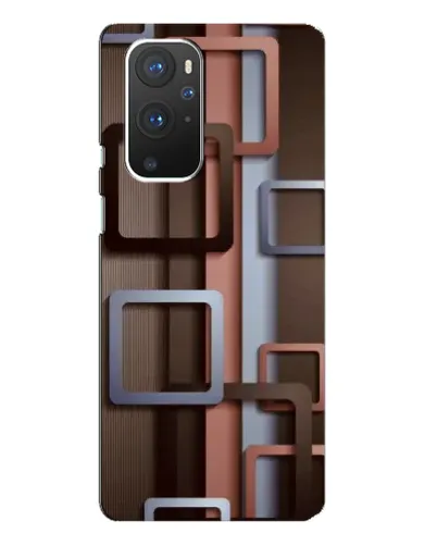 Чехол для OnePlus 9 Pro с картинкой «Коричневые объемные квадраты»