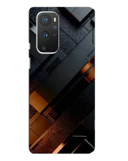 Чехол для OnePlus 9 Pro с картинкой «Черные геометрические блоки»