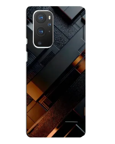 Чехол для OnePlus 9 Pro с картинкой «Черные геометрические блоки»