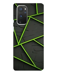 Чехол для OnePlus 9 Pro с картинкой «Зеленые геометрические линии»
