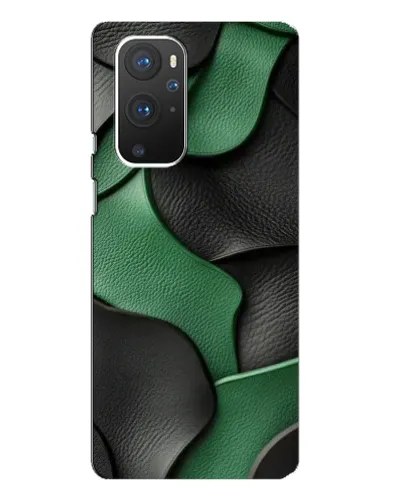 Чехол для OnePlus 9 Pro с картинкой «Зеленые кожаные волны»