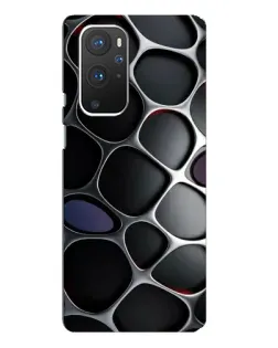 Чехол для OnePlus 9 Pro с картинкой «Объемная темная решетка»