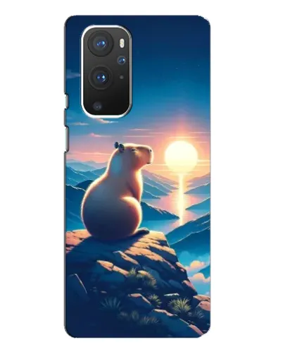 Чохол для OnePlus 9 Pro з картинкою «Захід сонця з капібарою»