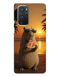 Чохол для OnePlus 9 Pro з картинкою «Капібара з піцою»